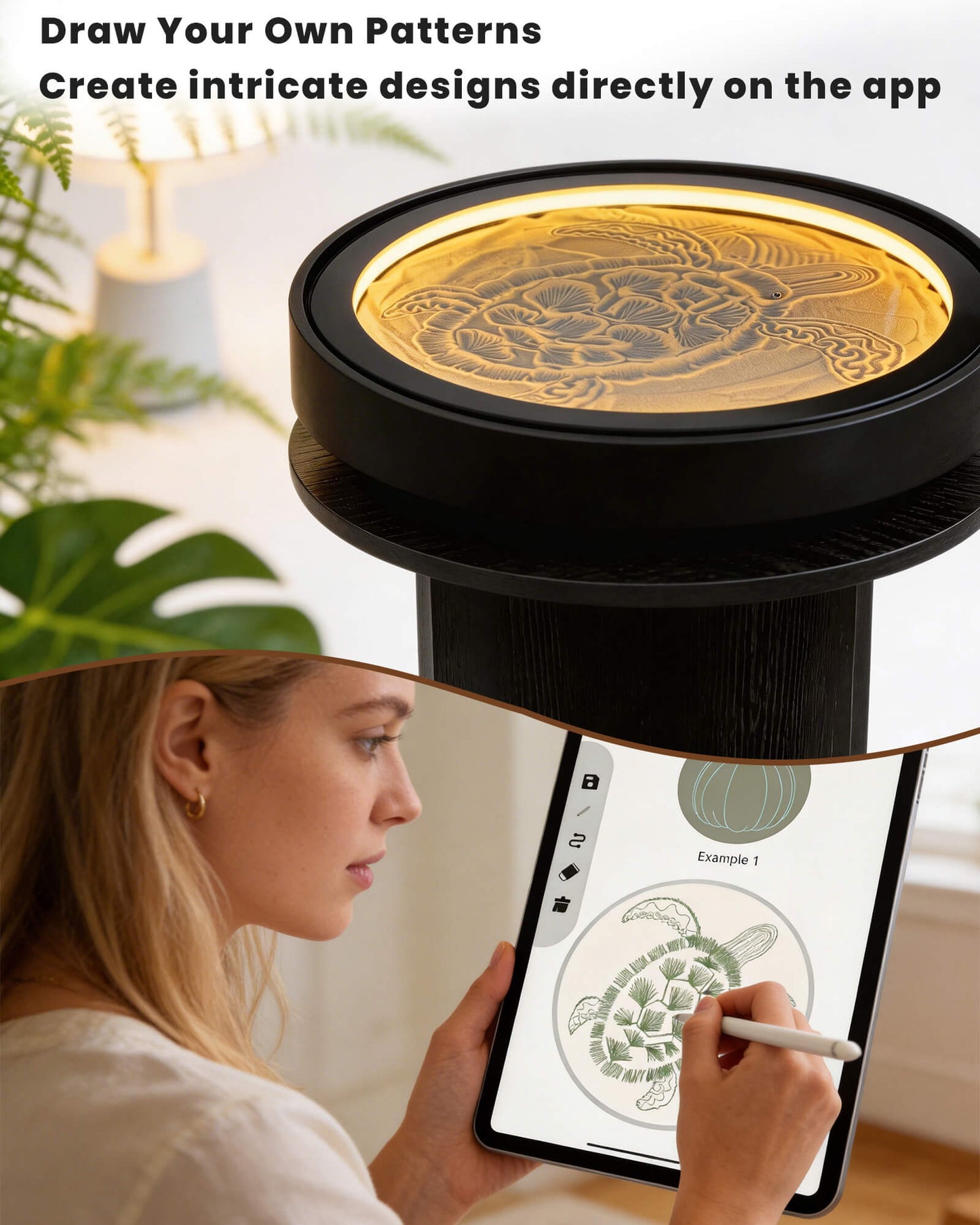 Lemofuta Smart Zen Garden App-Controlled Sand Art for Meditation