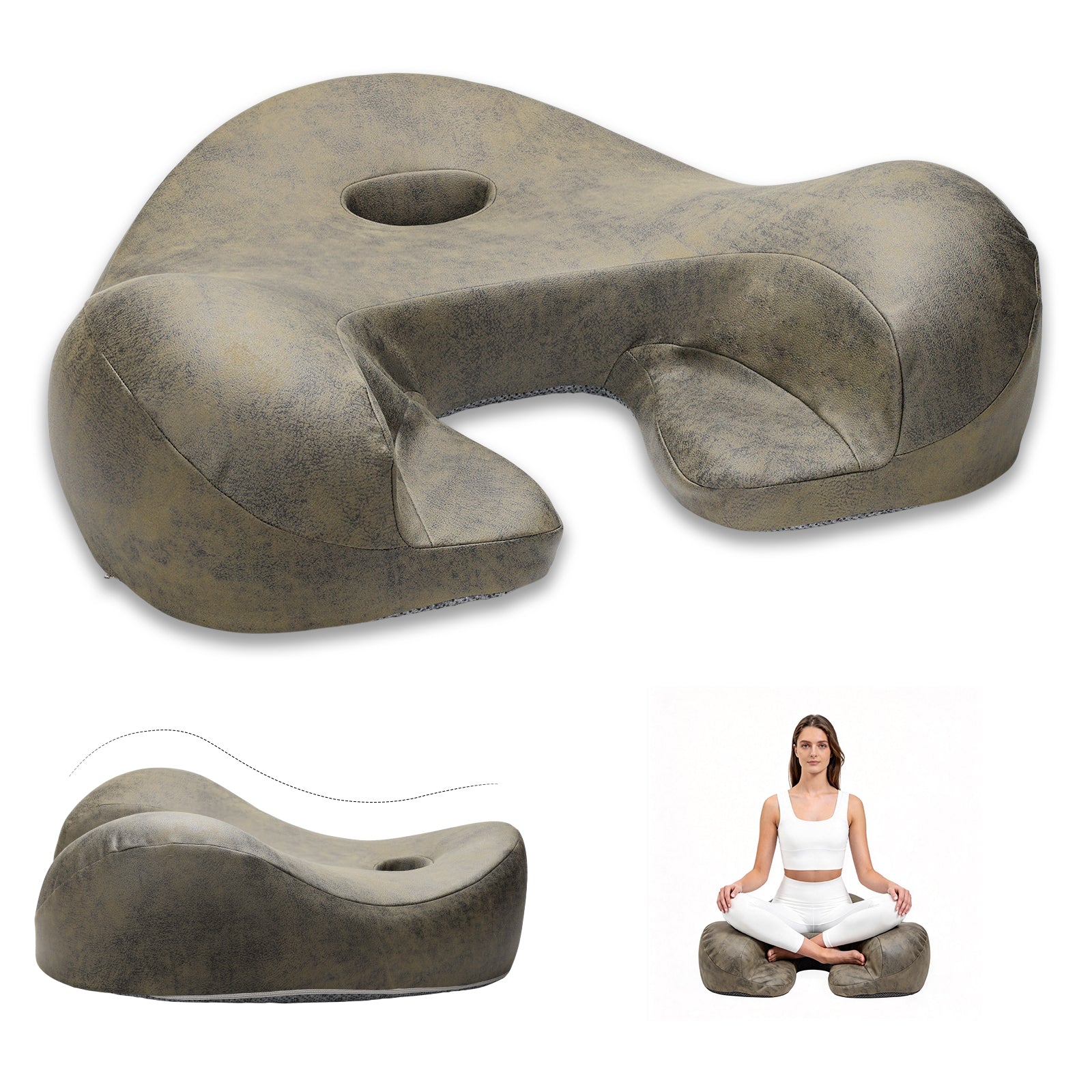 Lemofuta Ergonomic Meditation Cushion with Footrest