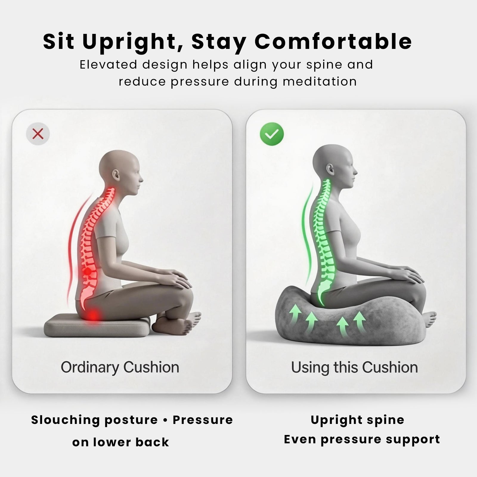 Lemofuta Ergonomic Meditation Cushion with Footrest