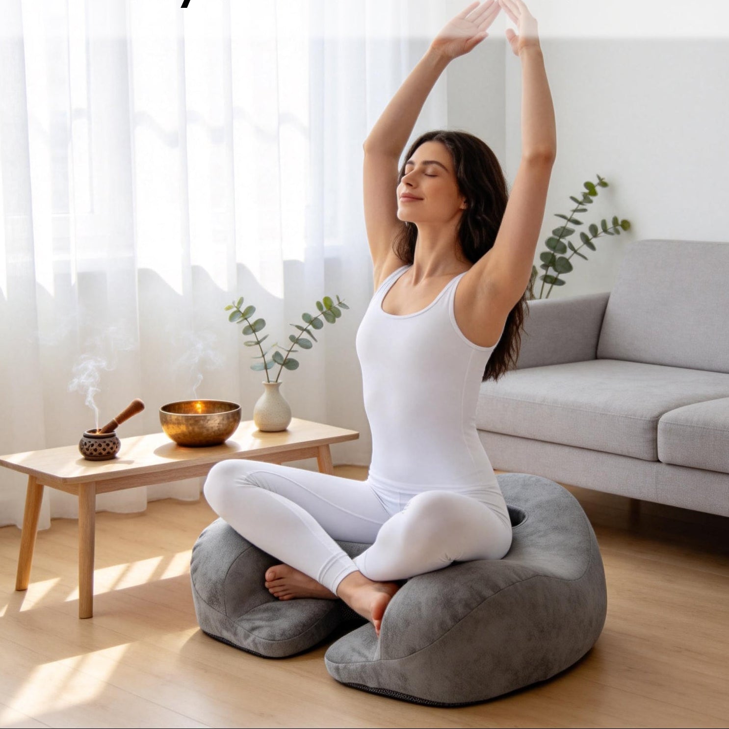 Lemofuta Ergonomic Meditation Cushion with Footrest