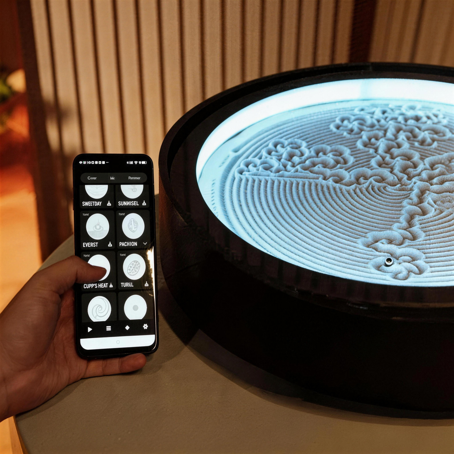 Lemofuta Smart Zen Garden App-Controlled Sand Art for Meditation