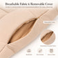 Removable cover and breathable fabric detail on the Lemofuta meditation cushion